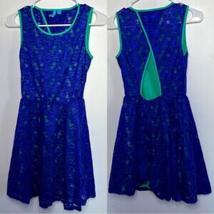 Nanette Lepore Vibrant Blue and Green Mini Dress